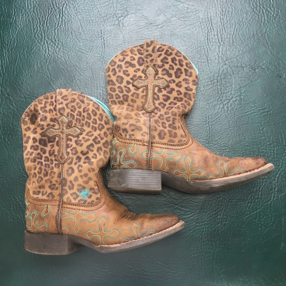 Girls Ariat Crossroads Cowgirl Cowboy Boots Wood